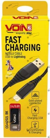 Кабель Voin Lightning 3 А (CC-4202L BK)