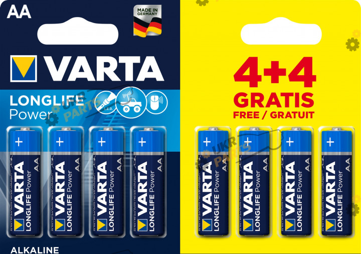 Батарейка Varta HIGH Energy 4+4 Alkaline AA 8 шт. (04906121448)