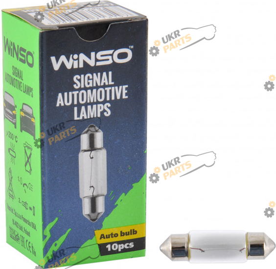 Лампочка салона Winso C10W 12V 10W SV8.5 T11x37 10 шт (713190)