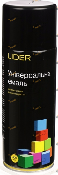 Аэрозольная краска LIDER 9005 черный глянцевый 400 мл (9005-400 черный глянец)