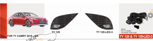 Фара противотуманная DLAA 55 Вт Toyota Camry 70 2018-20 (TY-129LED-3)