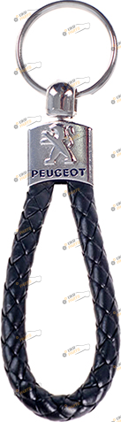 Брелок для авто Vitol PEUGEOT кож.зам плетёный (48690)