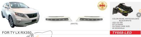 Фара противотуманная DLAA 4 Вт Lexus RX 350 2009-12 (TY-668-LED/DRL)