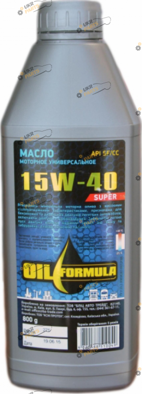 Моторное масло OIL Formula 15W-40 1 л