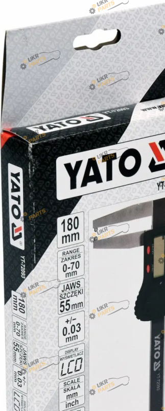 Штангенциркуль Yato для тормозных дисков, l= 180 мм, диап.- 0-70мм, 55мм (YT-72093)
