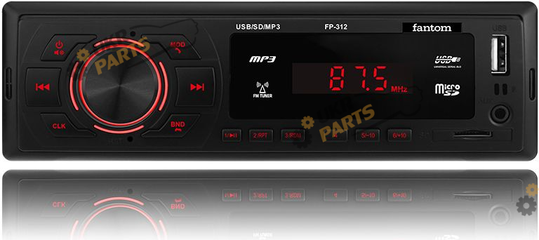 Бездисковая автомагнитола Fantom FP-312 Black/Red (FP-312 Black/Red)