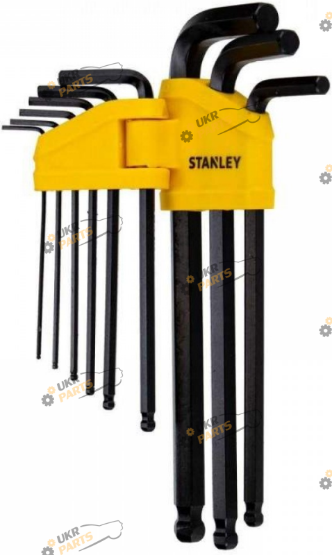 Набор шестигранников Stanley Г-образных, с шаром, M1,5-10 мм, 9 шт (0-69-256)