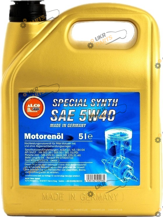 Моторное масло Alco Special Synth 5W-40 5 л (ALCO365)