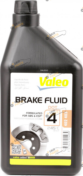 Тормозная жидкость Valeo DOT 4 + Brake Fluid 1 л (402 406)