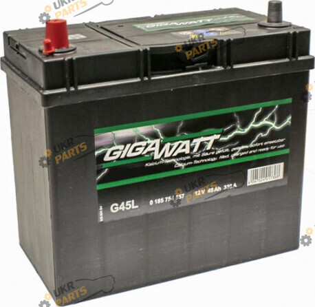 Автомобильный аккумулятор Gigawatt L+ 330 А (тонкие клеммы) 45 Ач (0185754557)