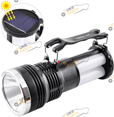 Ручной фонарь Vitol сонячна батарея, Li-Ion акумулятор, ЗУ 220V (60083)