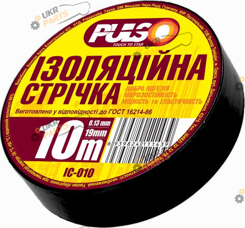 Изолента Pulso 10м ассорти 10 м / 19 мм (ІС 10А)