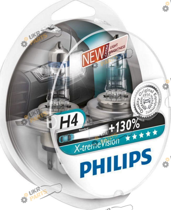 Галогеновая лампа Philips X-treme Vision H4 2 шт (12342XV+S2)