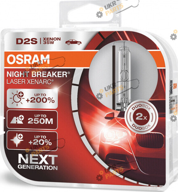 лампа Ксенон Osram XNL-DUO Night Breaker Laser +200% 2 шт D2S 4350 K (66240)