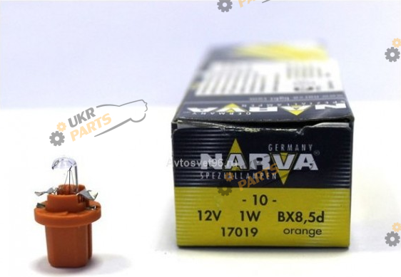 Лампочка панели приборов Narva 12V 1,0W BX8,5D ORANGE (17019)