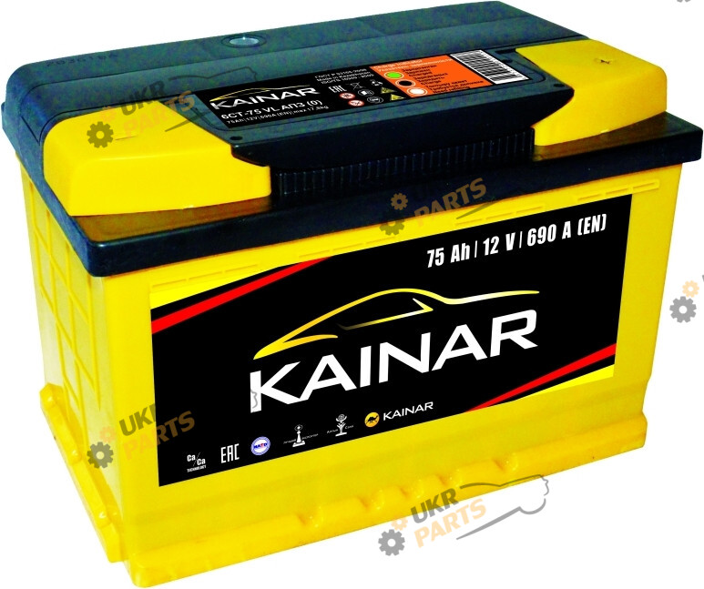 Автомобильный аккумулятор Kainar STANDART+ 75 Ач (0752610120ЖЧ)