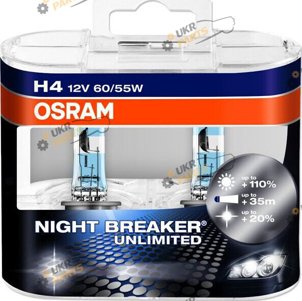 Галогеновая лампа Osram NIGHT BREAKER UNLIMITED Duo H4 2 шт (4052899413283)