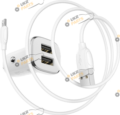Зарядное устройство Borofone BZ12 double port set with Micro-USB White USB 2.4 А (BZ12M)