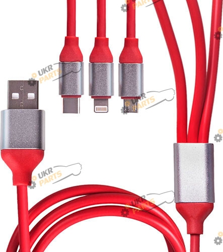 Кабель 3 в 1 microUSB/Apple/Type-C (46691)