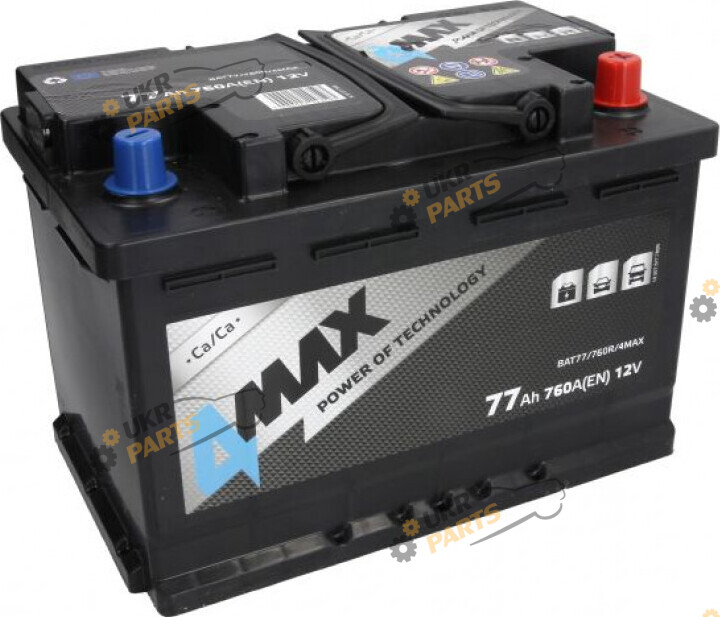 Автомобильный аккумулятор 4Max 760 А 77 Ач (BAT77760R4MAX)