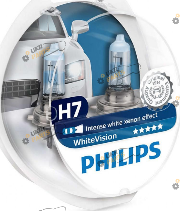 Галогеновая лампа Philips WhiteVISION +60% H7 1 шт (26395)