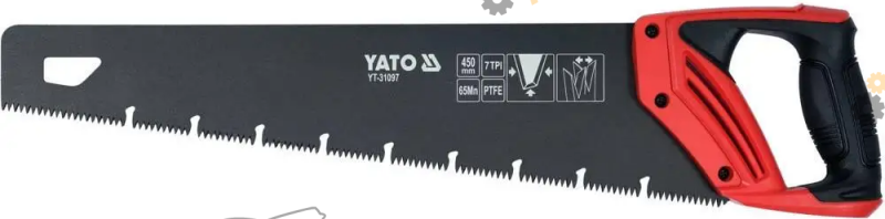 Ножовка по дереву Yato С тефлоновым покрытием, L= 450 мм, 7 зубов/1