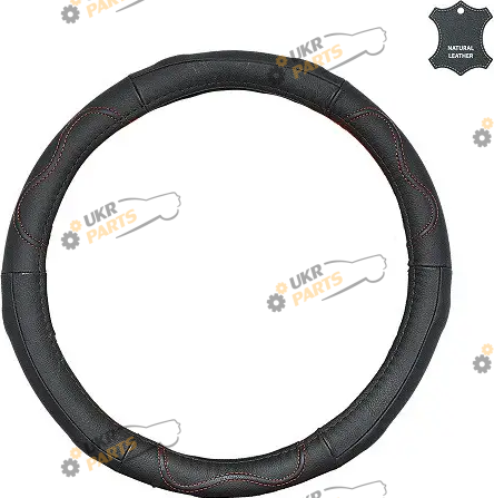 Чехол на руль Elegant L (39-41 см) черный с красной нитью (105 612)