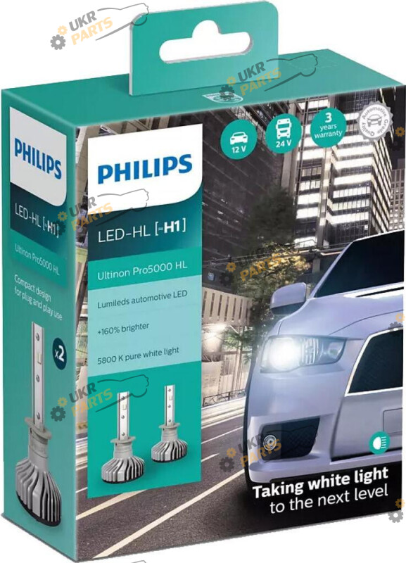 LED лампа Philips Ultinon Pro 5000 H1 15 Bт (11961U30CWB2)