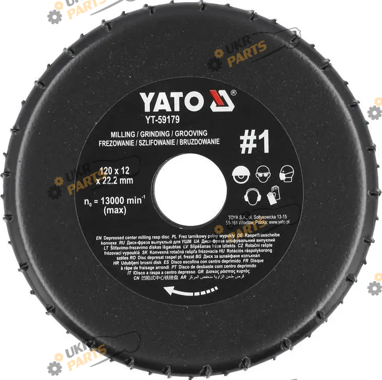 Диск-фреза Yato торцевой Ø=120/22.2 мм, t= 12 мм, №1 для УШМ (YT-59179)