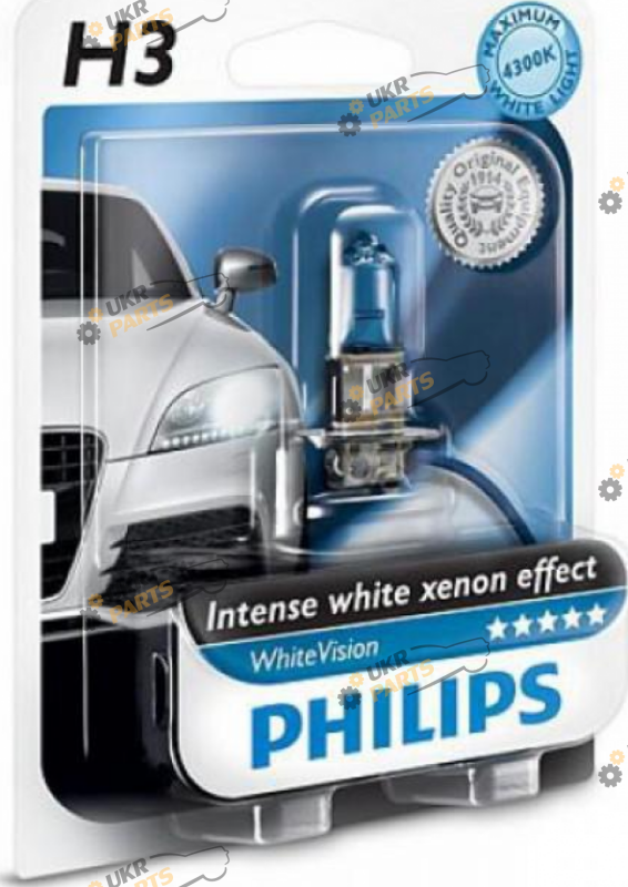 Галогеновая лампа Philips WhiteVision +60% H3 1 шт (22661)