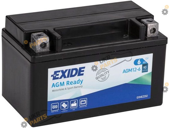 Мотоциклетный аккумулятор Exide 6 Ач (AGM12-6)