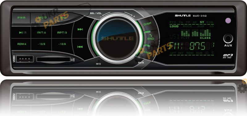 Бездисковая автомагнитола Shuttle SUD-350 Black/Green (SUD-350 Black/Green)
