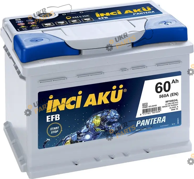 Автомобильный аккумулятор INCI AKU Start-Stop EFB PANTERA 60 Ач (LB2 060 056 013)