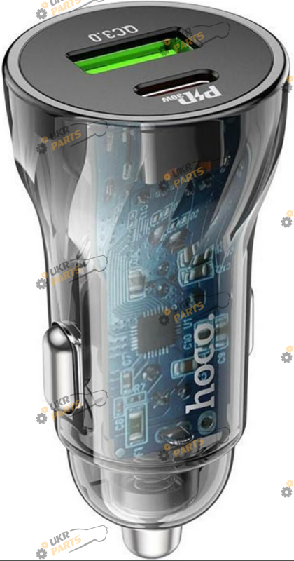 Зарядное устройство Hoco Z47A Transparent Discovery Edition Black USB/Type-C 3 А (6931474782274)