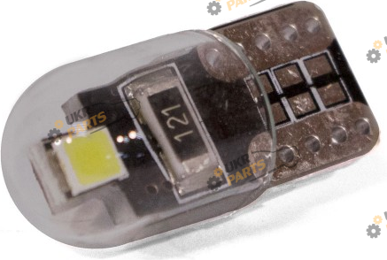 Лампочка StarLight T10 2 диода 2835 12V 0.5W WHITE / мультиполярная в прозрачной колбе / печатная плата (29017703)
