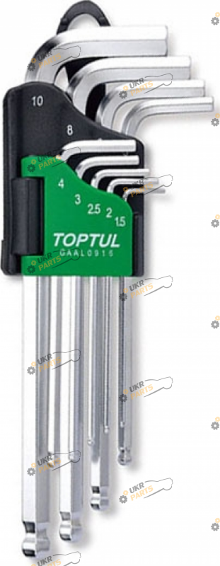 Набор шестигранников Toptul 1/4 (1.5-10 мм) 9 шт (GAAL0916)