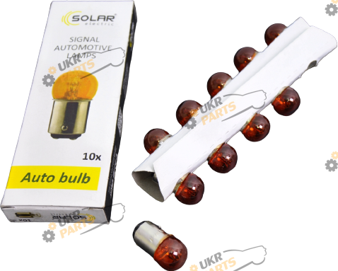 Лампочка стопа SOLAR 12V 18/5W AMBER упаковка 10 шт (1273)