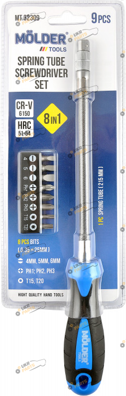 Отвертка MOLDER гибкая 1/2 с набором бит 8 в 1 1 шт (MT32309)