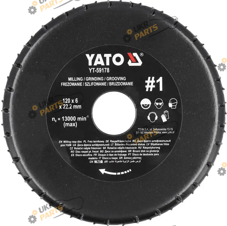 Диск-фреза Yato торцевой Ø=120/22.2 мм, t= 6 мм, №1 для УШМ (YT-59178)