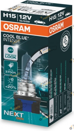 Галогеновая лампа Osram 55/15W 12V PGJ23T-1 Cool Blue Intense Next Gen +100% H15 1 шт (64176CBN)
