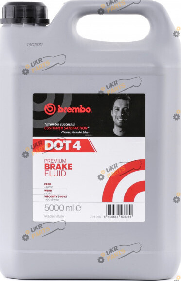 Тормозная жидкость Brembo DOT 4 BRAKE FLUID 5 л (L 04 050)