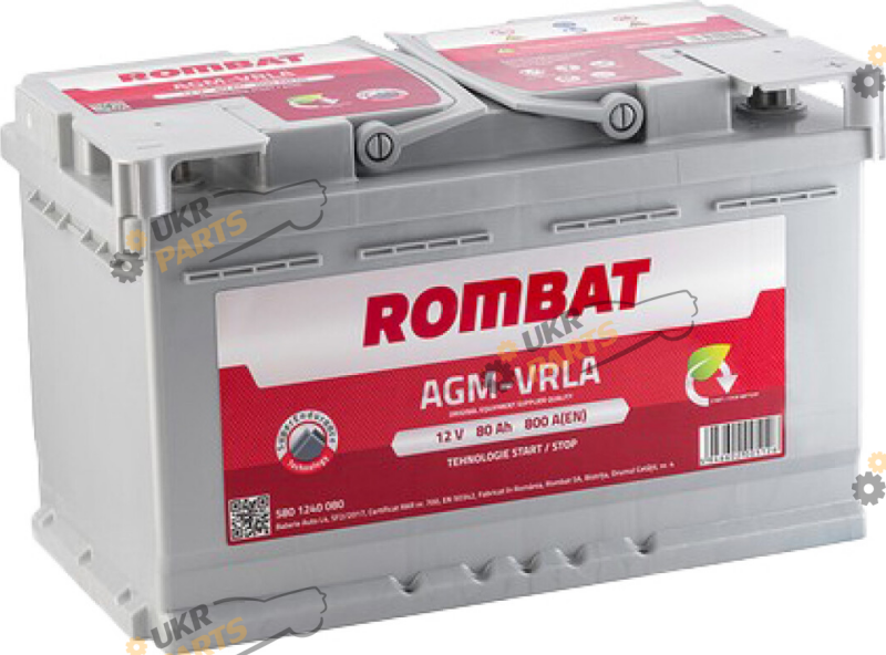 Автомобильный аккумулятор Rombat 80 Ач (AGM80)
