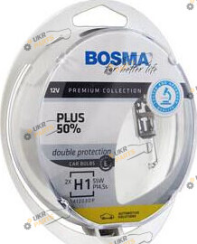Галогеновая лампа Bosma PLUS 50% H1 2 шт (4070)