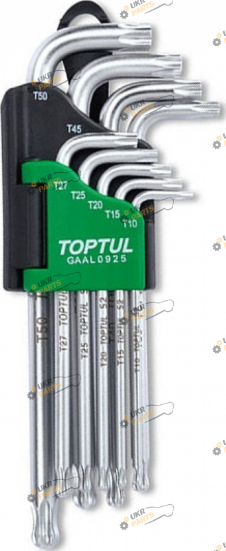 Набор шестигранников Toptul (T10-T50) 9 шт (GAAL0925)