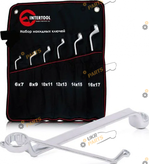 Набор накидных ключей Intertool 6шт. (6-17мм) (XT-1201)
