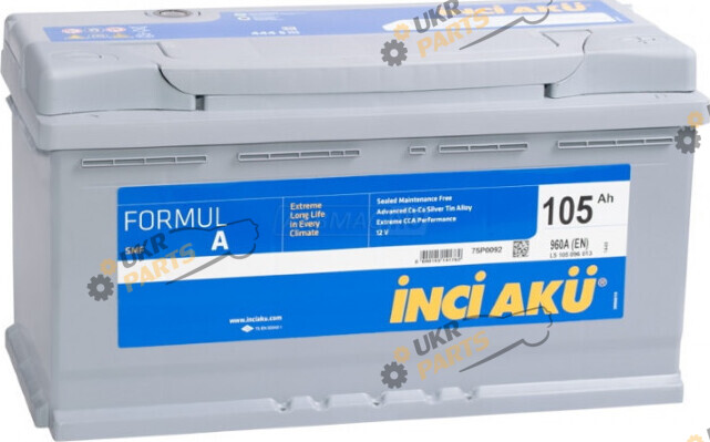 Автомобильный аккумулятор INCI AKU 960 А 105 Ач (L5 105 096 013)