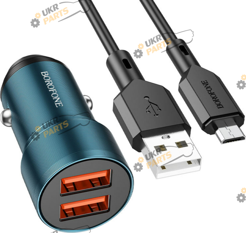 Зарядное устройство Borofone BZ19 Wisdom dual port set Micro Sapphire Blue USB 2.4 А (BZ19MSU)
