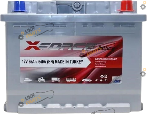 Автомобильный аккумулятор X-FORCE 6CT- 65Aз 640A R SMF 65 Ач (X56221)