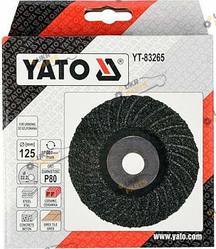 Шлифовальный круг Yato универсальный, Ø= 125/22.2 мм, Р80 (YT-83265)