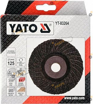 Шлифовальный круг Yato универсальный, Ø= 125/22.2 мм, Р60 (YT-83264)